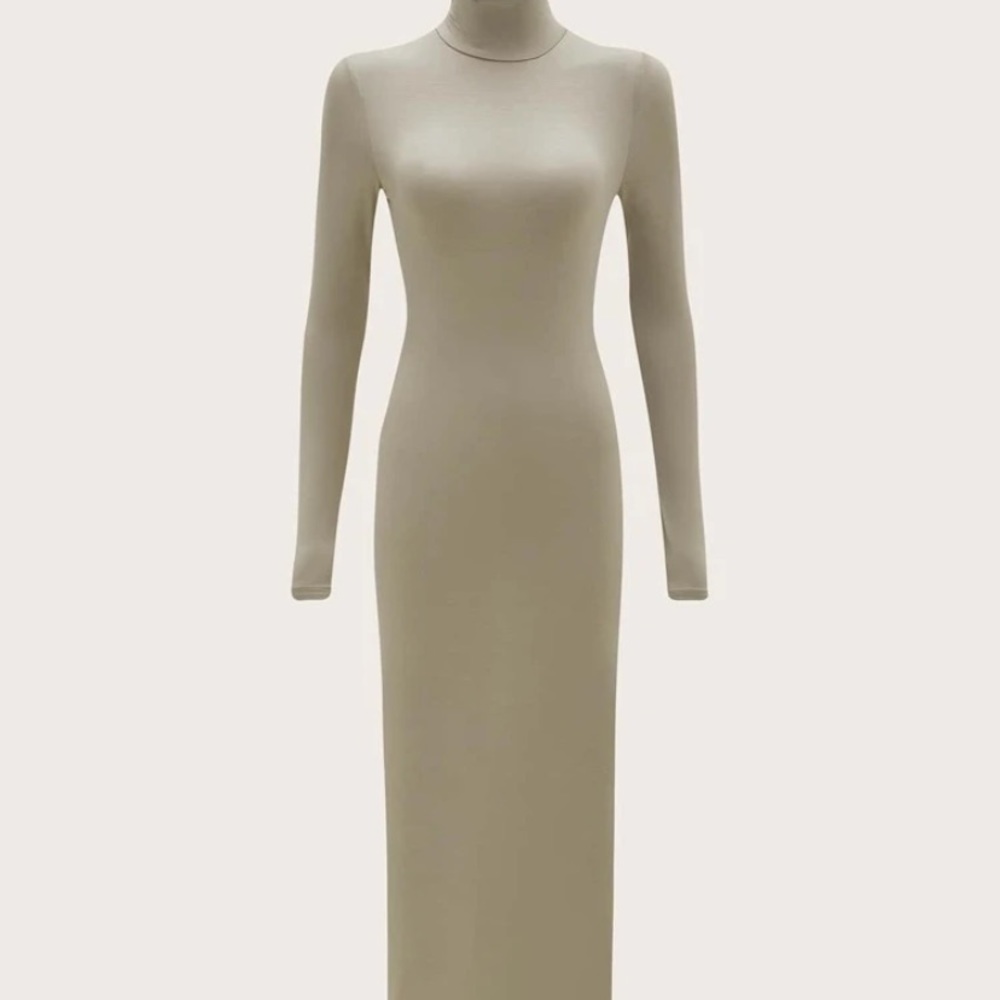 High neck form fitted dress